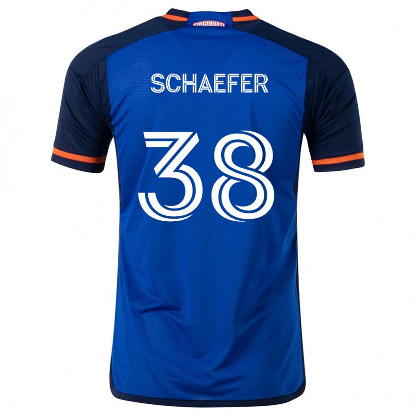 Dětské Brian Schaefer #38 Modrá Bílá Domů Hráčské Dresy 2024/25 Dres