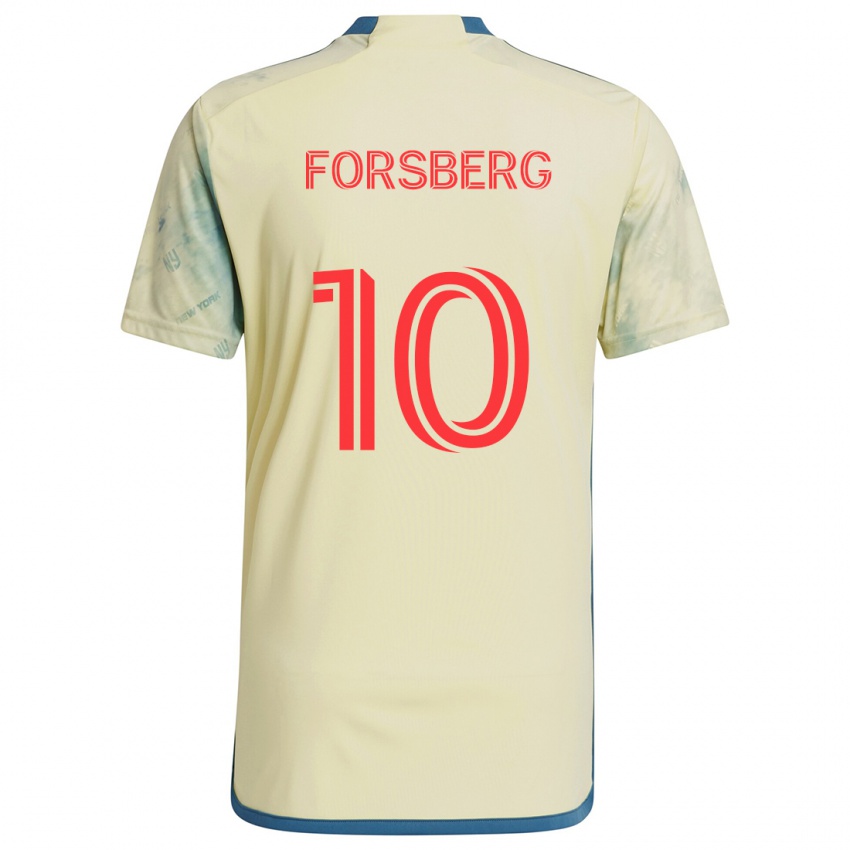 Dětské Emil Forsberg #10 Žlutá Červená Modrá Domů Hráčské Dresy 2024/25 Dres