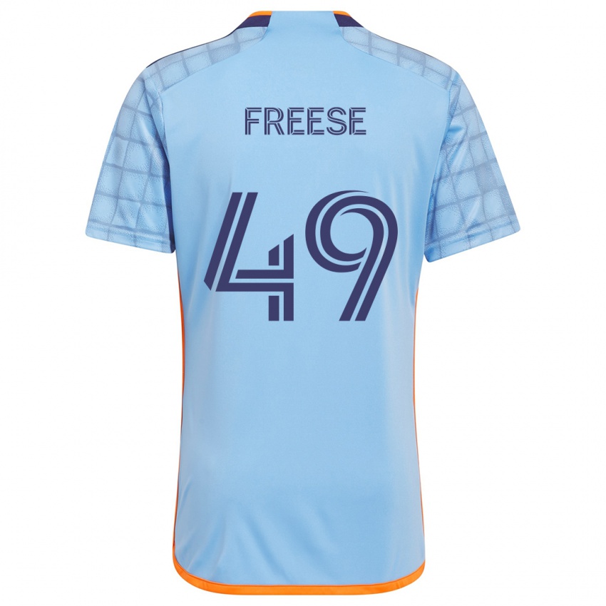 Dětské Matt Freese #49 Modrá Oranžová Domů Hráčské Dresy 2024/25 Dres