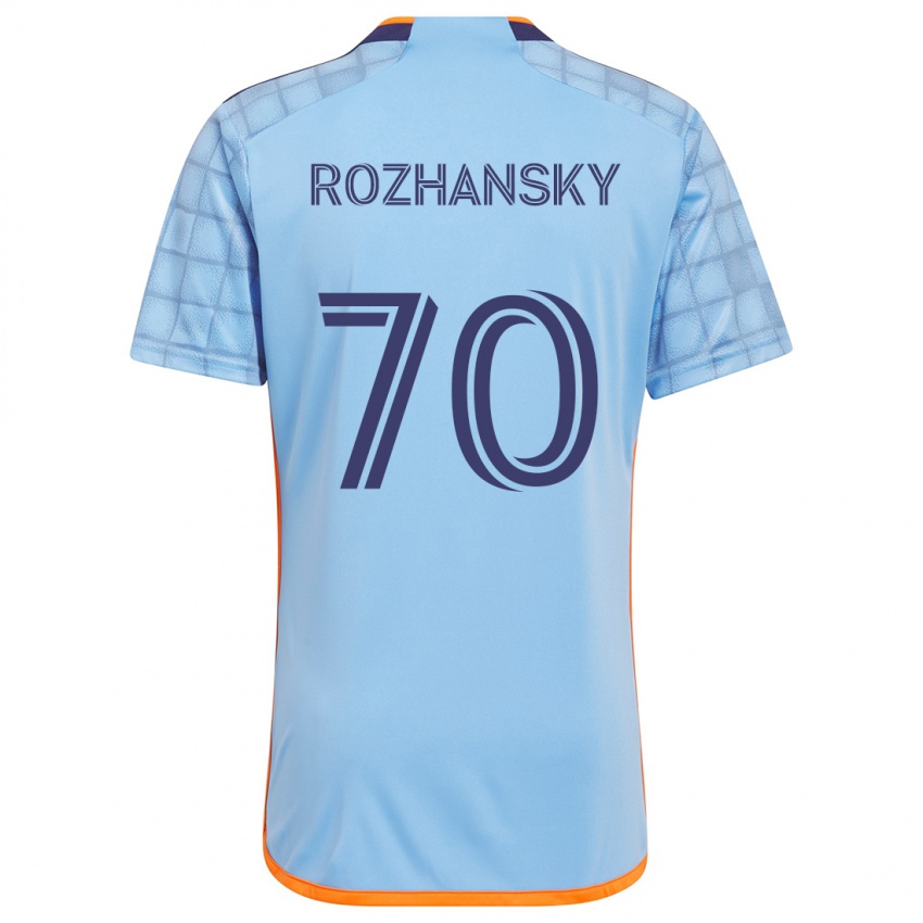 Dětské Jake Rozhansky #70 Modrá Oranžová Domů Hráčské Dresy 2024/25 Dres