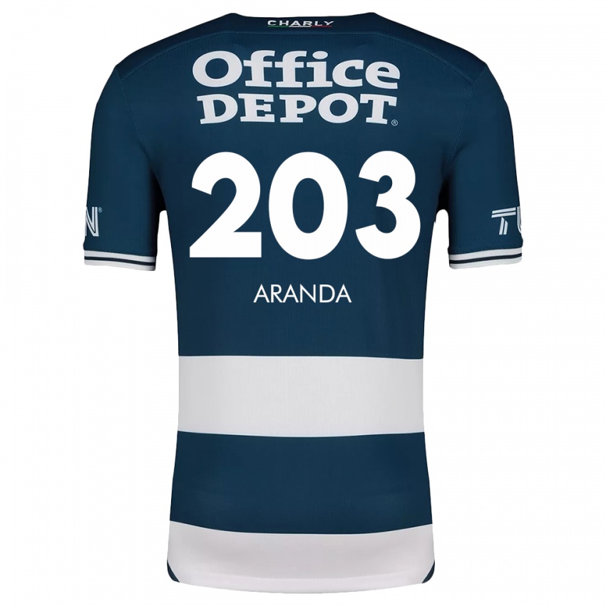 Dětské Juan Aranda #203 Modrá Bílá Domů Hráčské Dresy 2024/25 Dres