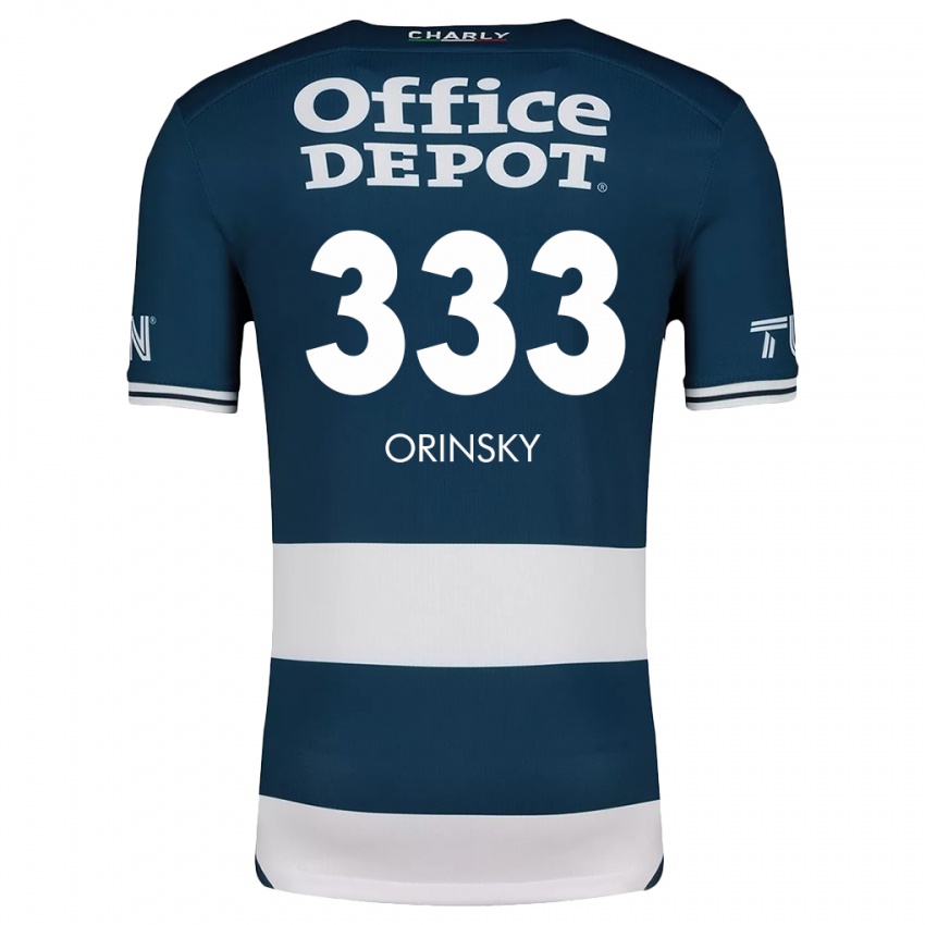 Dětské Edson Orinsky #333 Modrá Bílá Domů Hráčské Dresy 2024/25 Dres