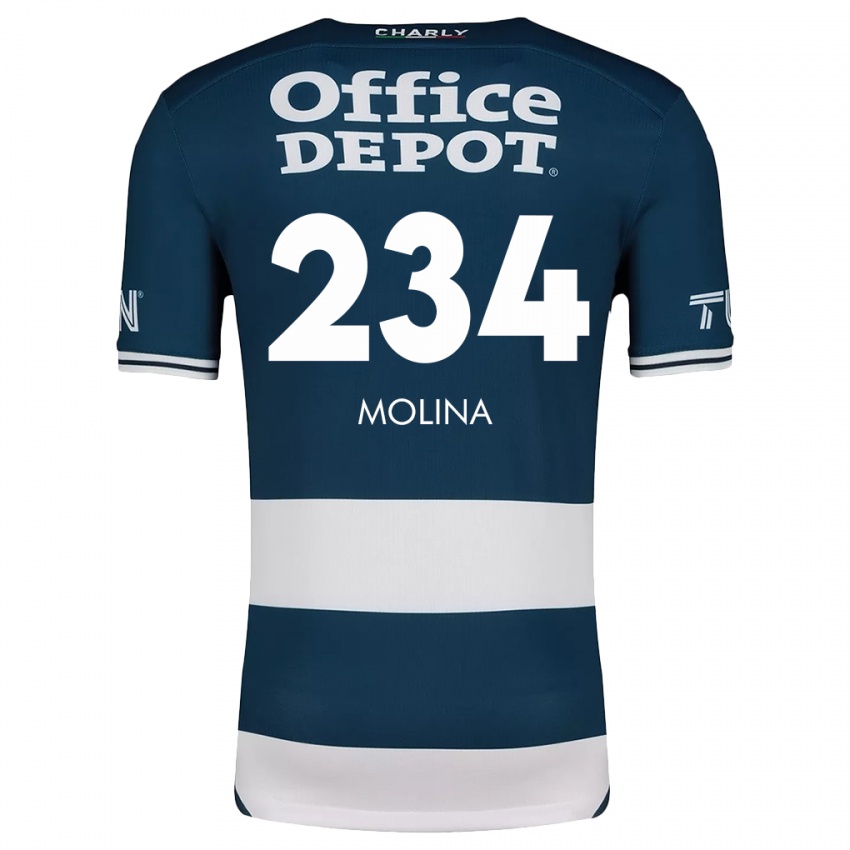 Dětské Yoshimar Molina #234 Modrá Bílá Domů Hráčské Dresy 2024/25 Dres