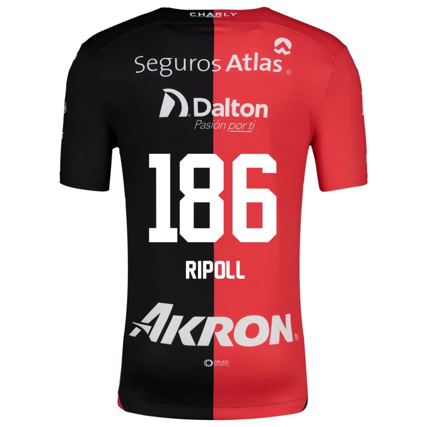 Dětské Alonso Ripoll #186 Červená Černá Domů Hráčské Dresy 2024/25 Dres