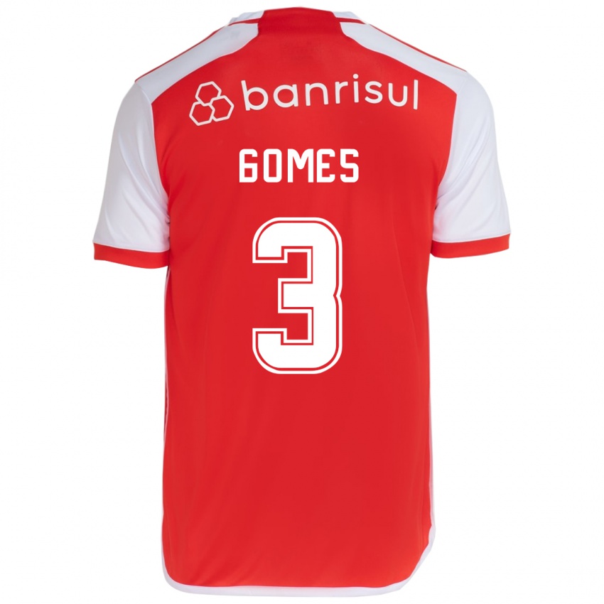 Dětské Igor Gomes #3 Červená Bílá Domů Hráčské Dresy 2024/25 Dres