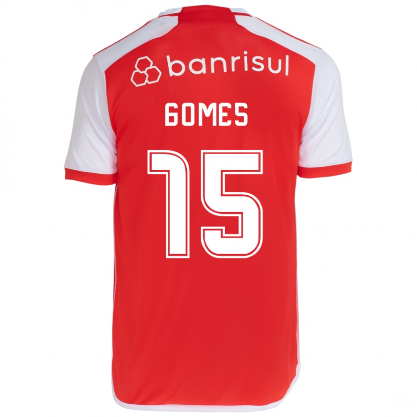 Dětské Bruno Gomes #15 Červená Bílá Domů Hráčské Dresy 2024/25 Dres