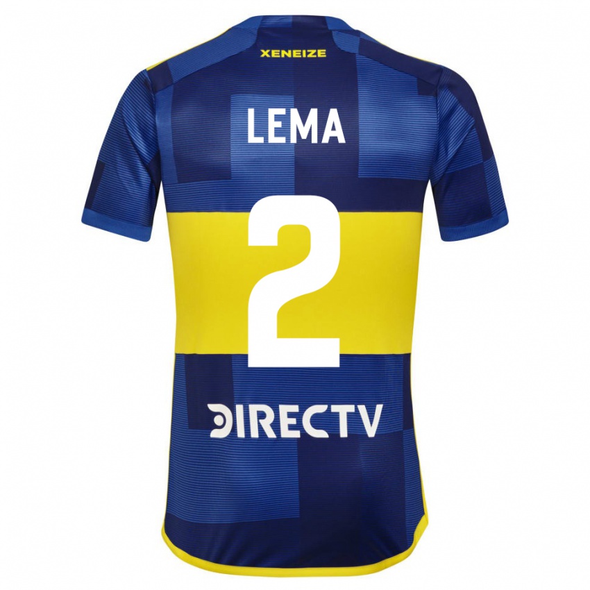 Dětské Cristian Lema #2 Modrá Žlutá Domů Hráčské Dresy 2024/25 Dres