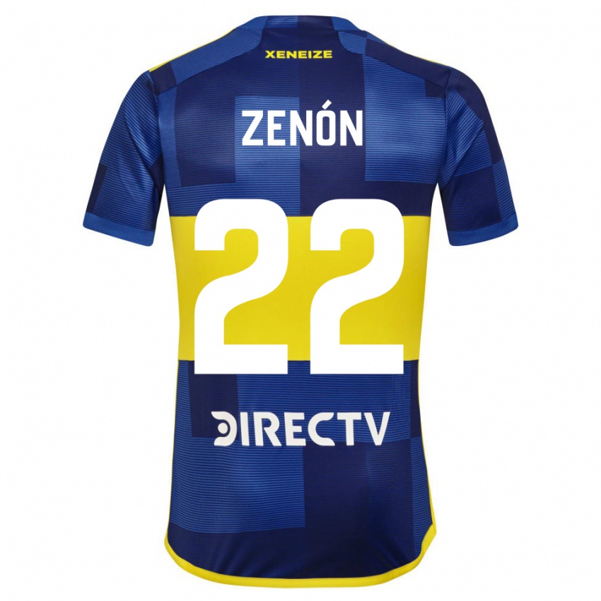 Dětské Kevin Zenón #22 Modrá Žlutá Domů Hráčské Dresy 2024/25 Dres