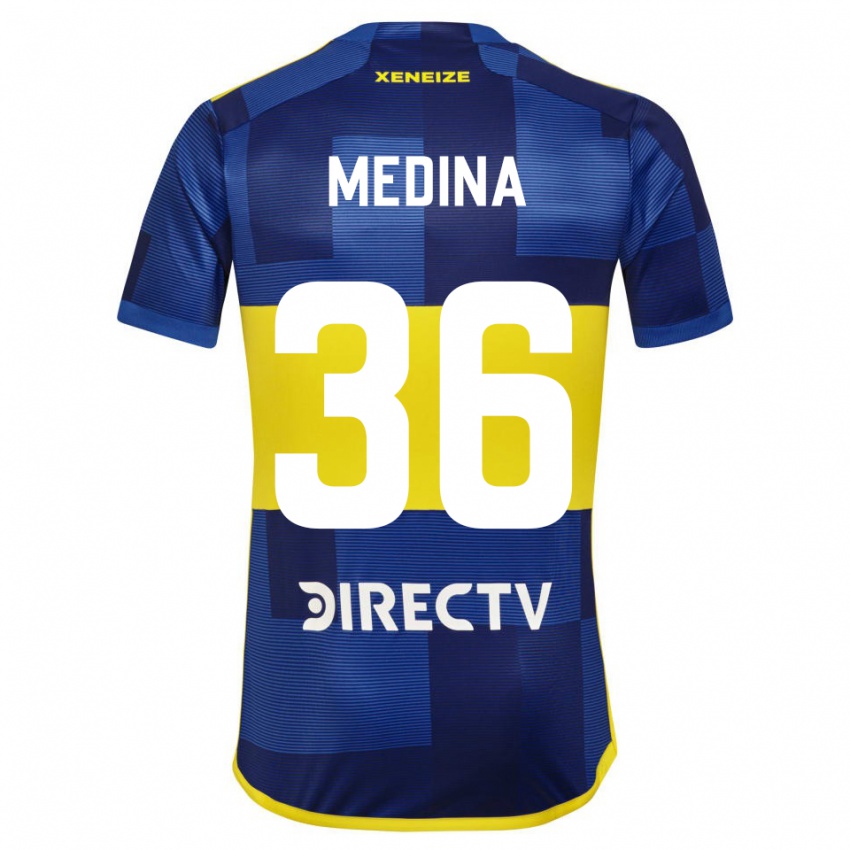 Dětské Cristian Medina #36 Modrá Žlutá Domů Hráčské Dresy 2024/25 Dres