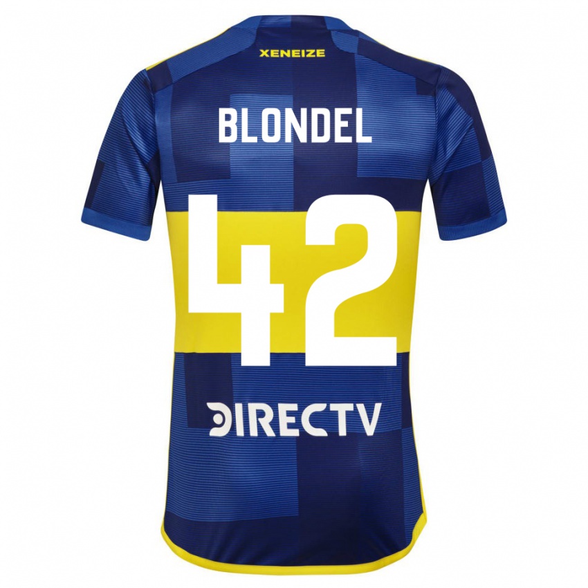 Dětské Lucas Blondel #42 Modrá Žlutá Domů Hráčské Dresy 2024/25 Dres