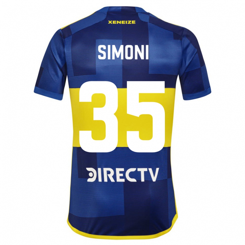 Dětské Valentino Simoni #35 Modrá Žlutá Domů Hráčské Dresy 2024/25 Dres