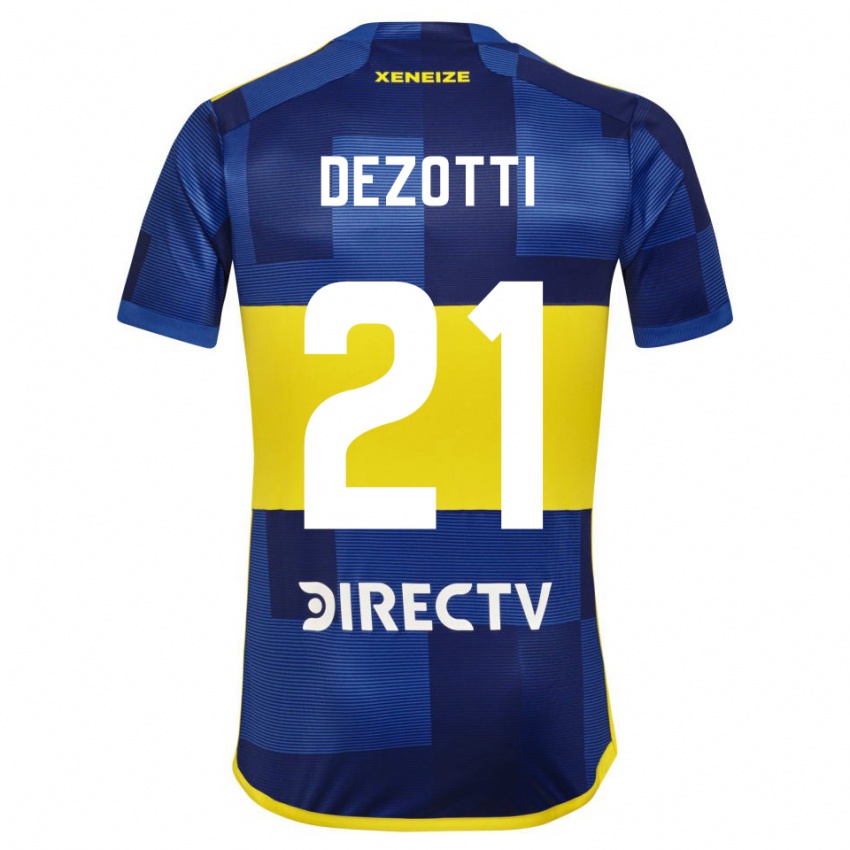 Dětské Martina Dezotti #21 Modrá Žlutá Domů Hráčské Dresy 2024/25 Dres