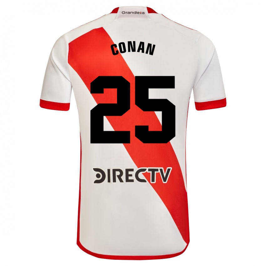 Dětské Conan Ledesma #25 Bílá Červená Domů Hráčské Dresy 2024/25 Dres