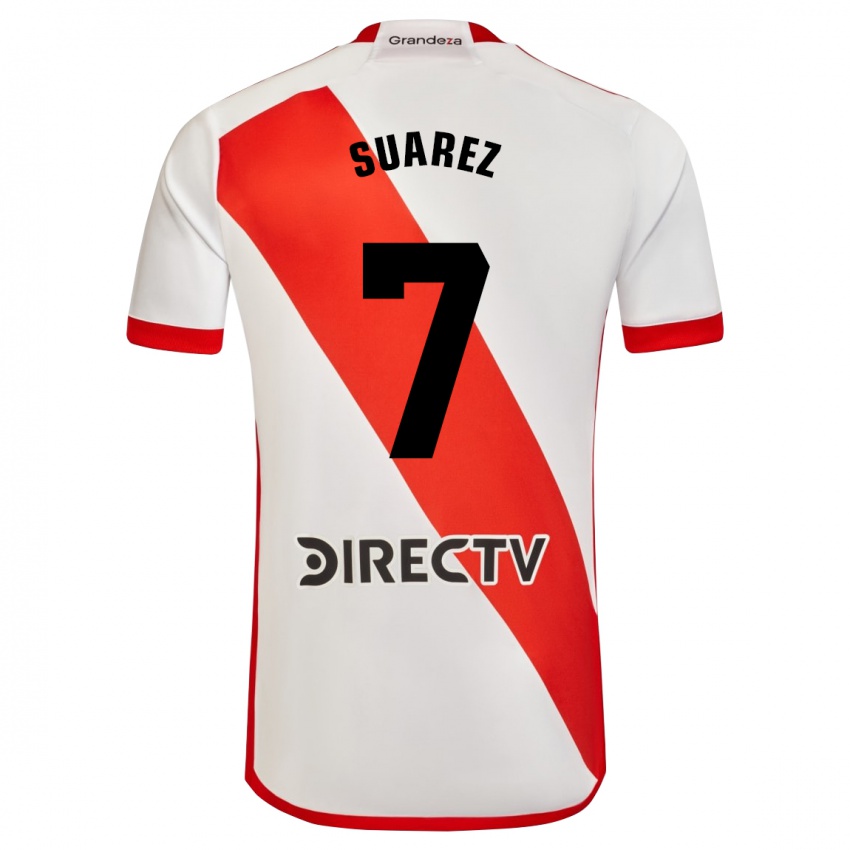 Dětské Matias Suarez #7 Bílá Červená Domů Hráčské Dresy 2024/25 Dres