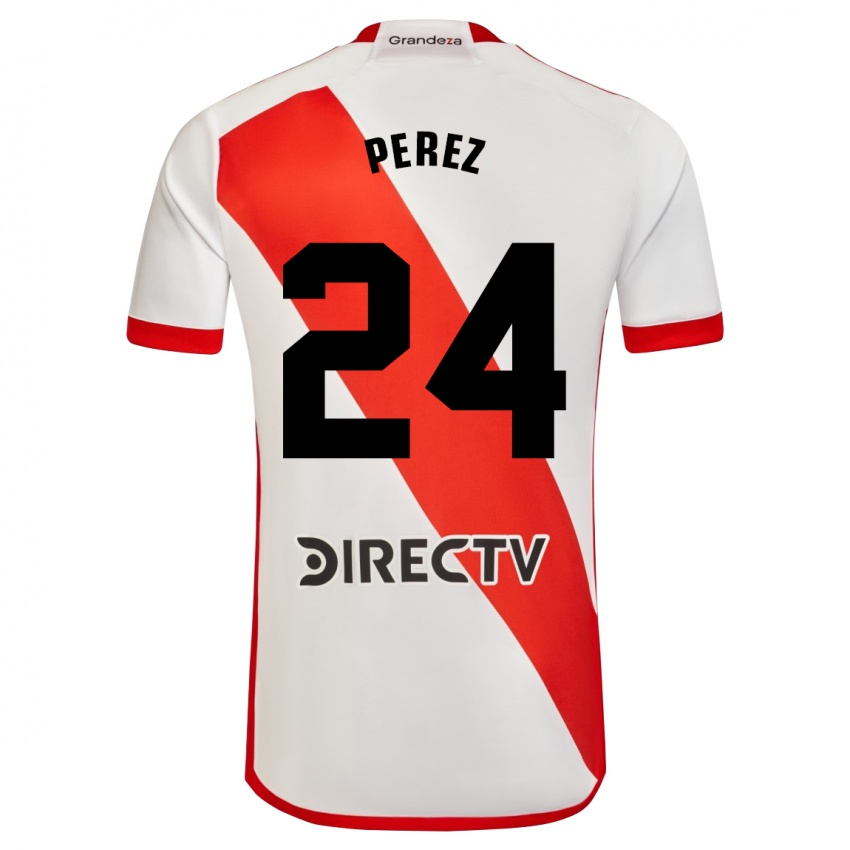 Dětské Enzo Perez #24 Bílá Červená Domů Hráčské Dresy 2024/25 Dres