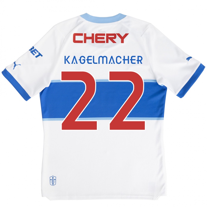 Dětské Gary Kagelmacher #22 Bílá Modrá Domů Hráčské Dresy 2024/25 Dres