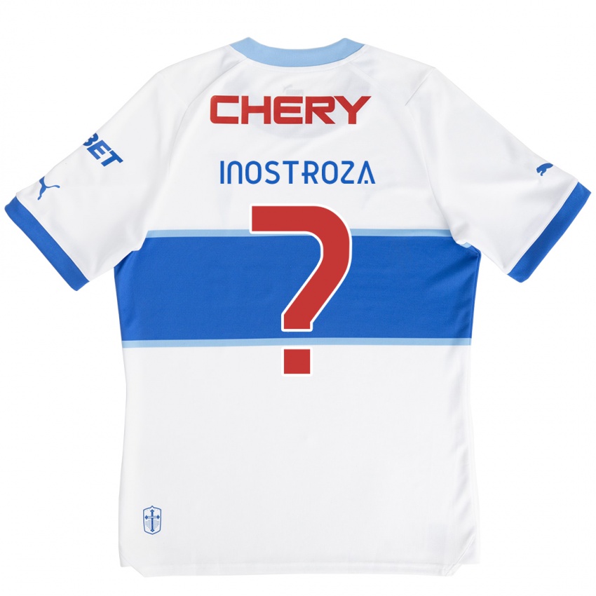 Dětské Fernando Inostroza #0 Bílá Modrá Domů Hráčské Dresy 2024/25 Dres