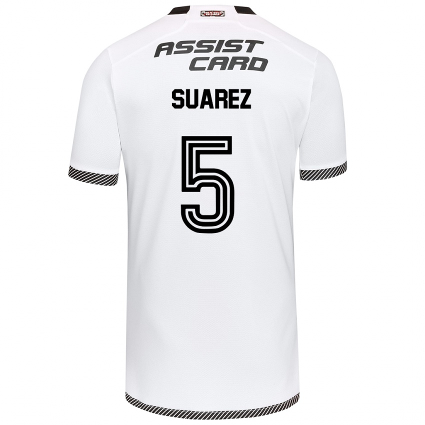 Dětské Nicolás Suarez #5 Bílý Černý Domů Hráčské Dresy 2024/25 Dres