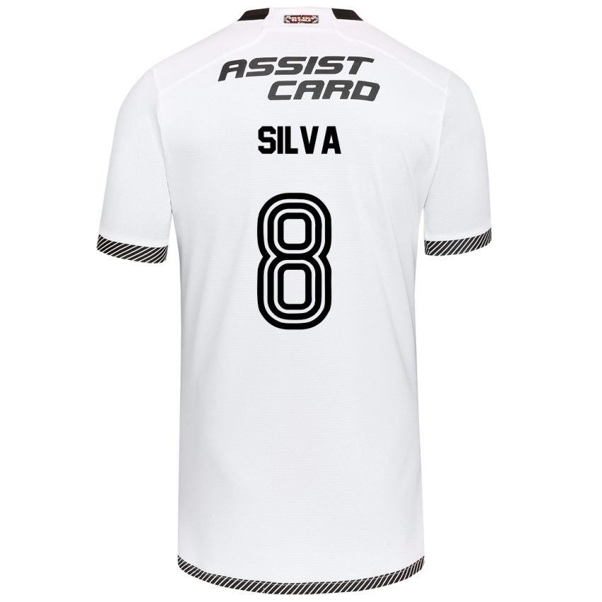 Dětské Bastián Silva #8 Bílý Černý Domů Hráčské Dresy 2024/25 Dres