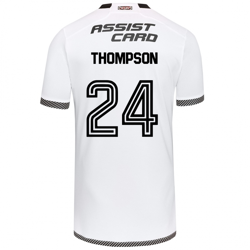 Dětské Jordhy Thompson #24 Bílý Černý Domů Hráčské Dresy 2024/25 Dres