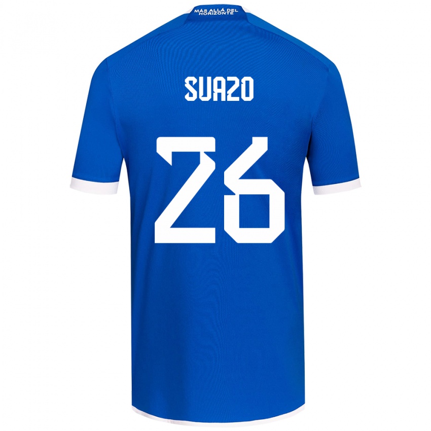 Dětské Gretzel Suazo #26 Modrá Bílá Domů Hráčské Dresy 2024/25 Dres