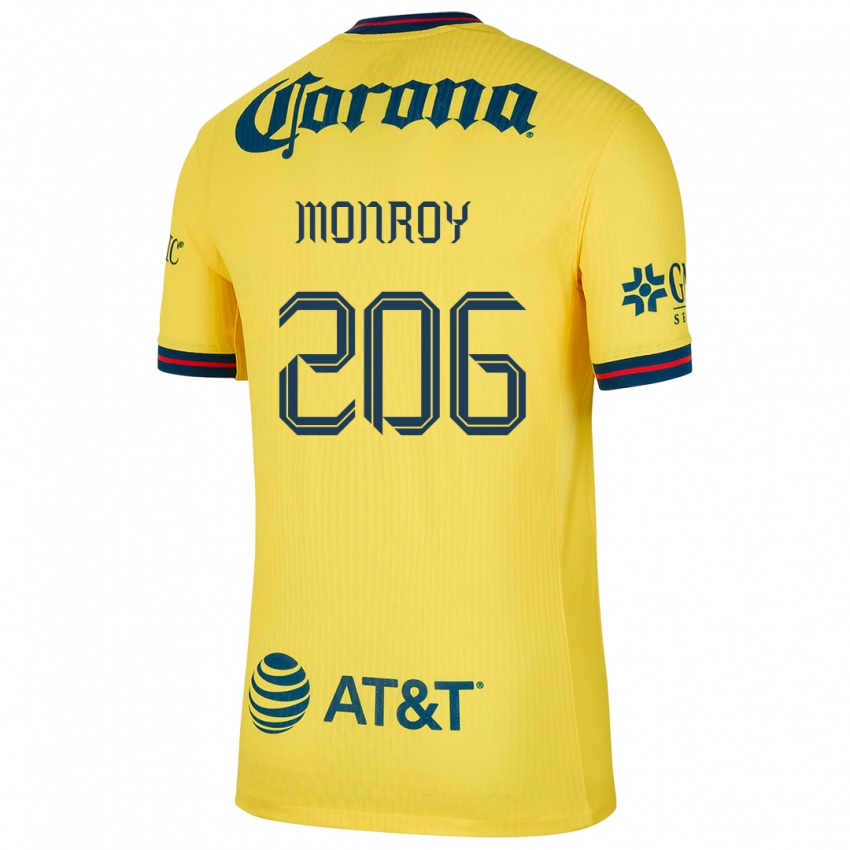 Dětské Diego Monroy #206 Žlutá Modrá Domů Hráčské Dresy 2024/25 Dres