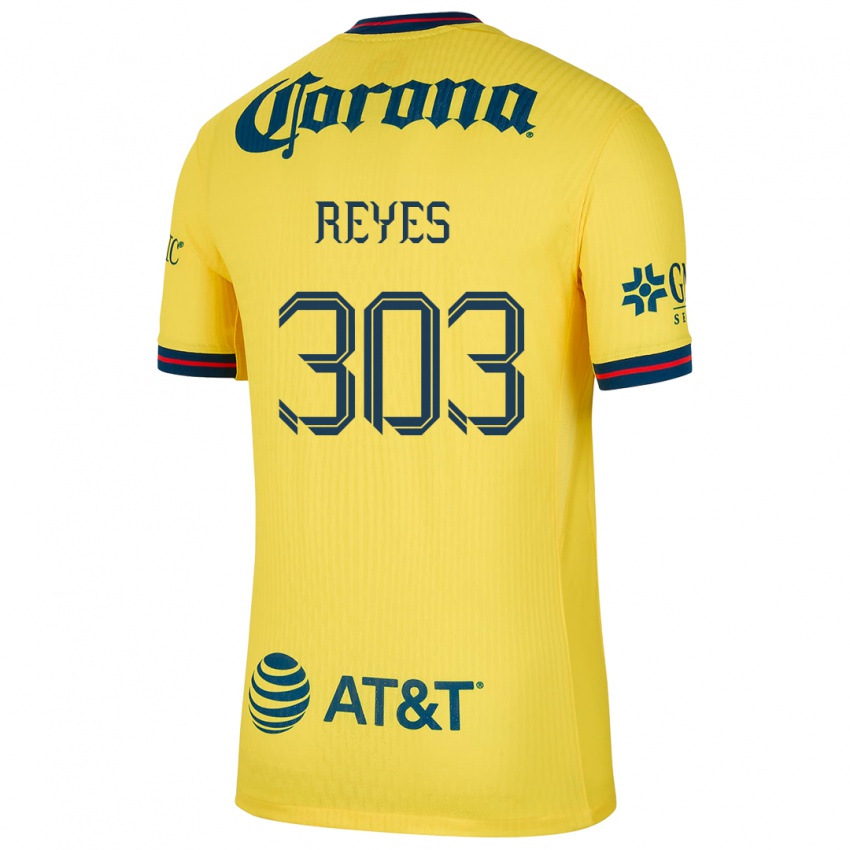 Dětské Diego Reyes #303 Žlutá Modrá Domů Hráčské Dresy 2024/25 Dres