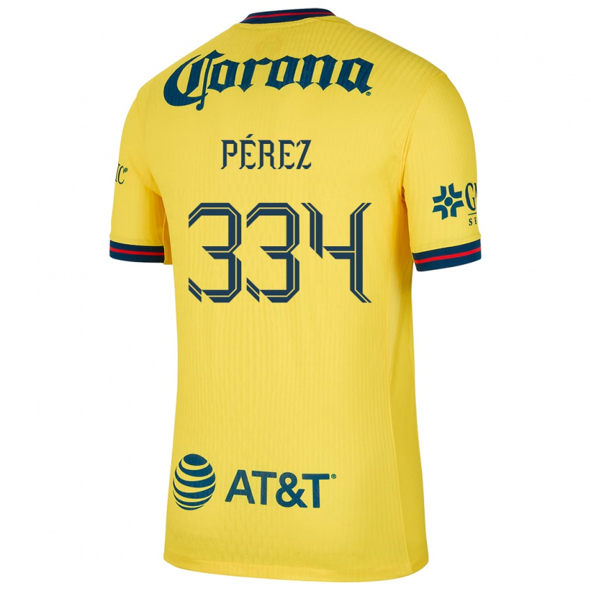 Dětské Diego Pérez #334 Žlutá Modrá Domů Hráčské Dresy 2024/25 Dres