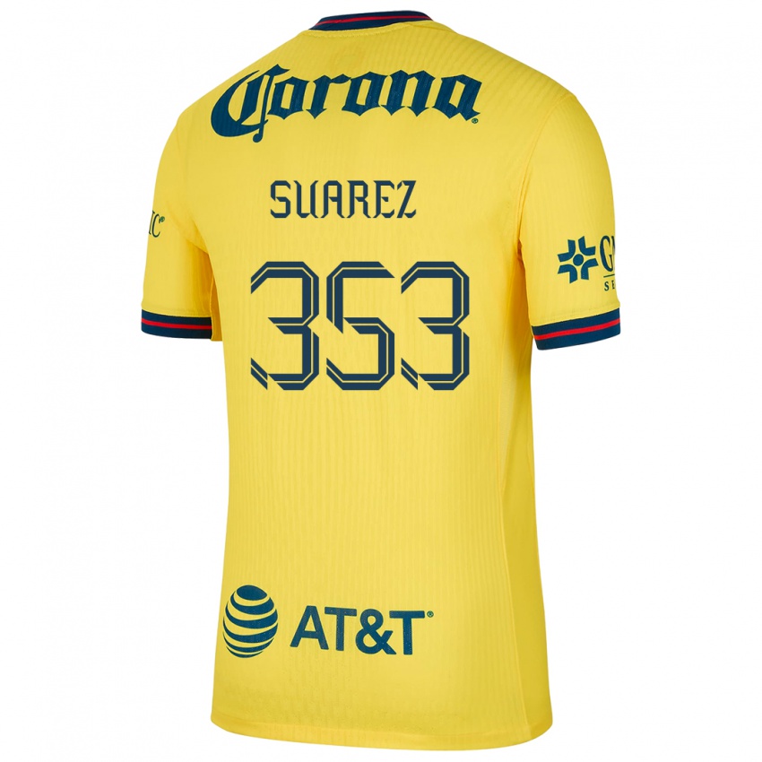 Dětské Irwin Suarez #353 Žlutá Modrá Domů Hráčské Dresy 2024/25 Dres