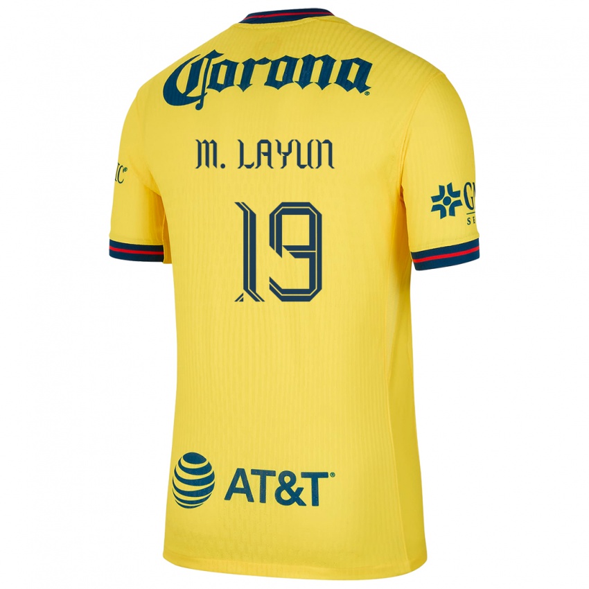 Dětské Miguel Layun #19 Žlutá Modrá Domů Hráčské Dresy 2024/25 Dres