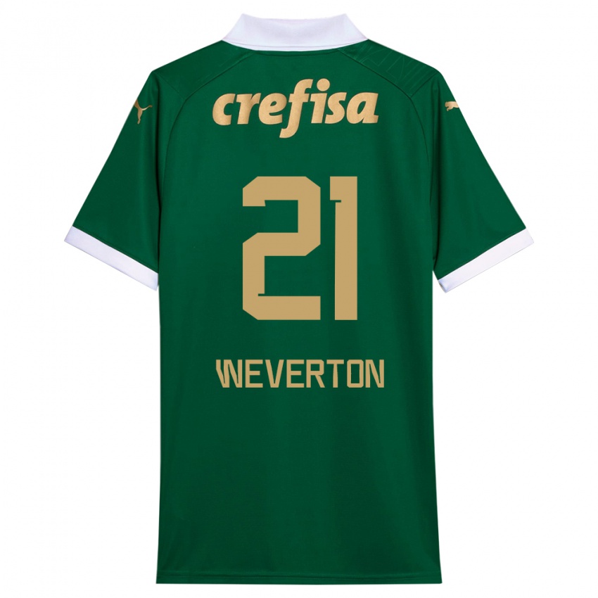 Dětské Weverton #21 Zelená Bílá Domů Hráčské Dresy 2024/25 Dres