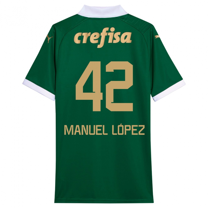 Dětské José Manuel López #42 Zelená Bílá Domů Hráčské Dresy 2024/25 Dres