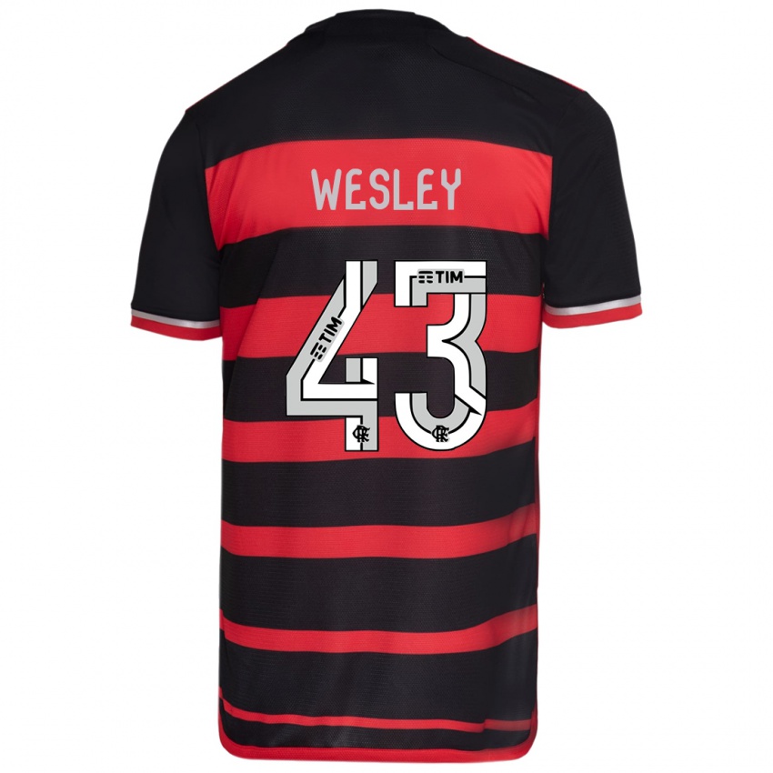 Dětské Wesley #43 Červená Černá Domů Hráčské Dresy 2024/25 Dres