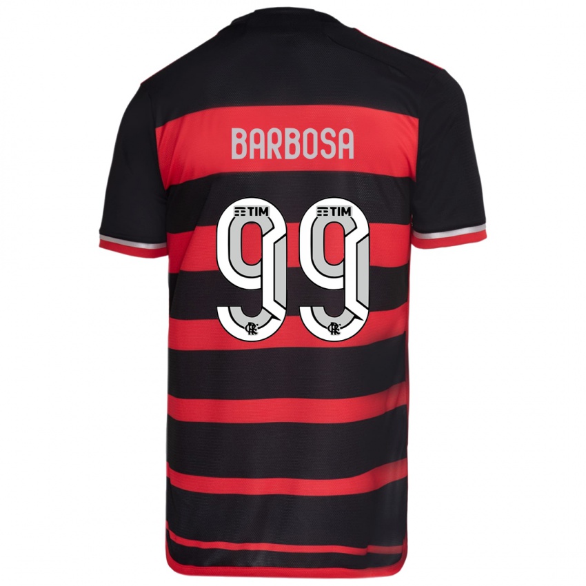 Dětské Gabriel Barbosa #99 Červená Černá Domů Hráčské Dresy 2024/25 Dres