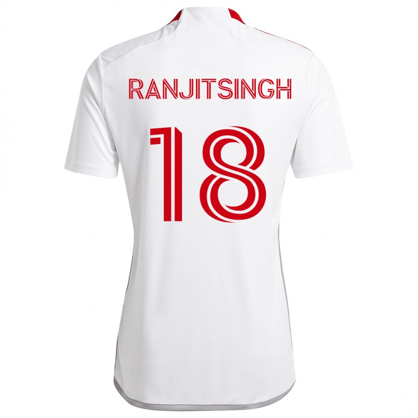 Dětské Greg Ranjitsingh #18 Bílá Červená Daleko Hráčské Dresy 2024/25 Dres