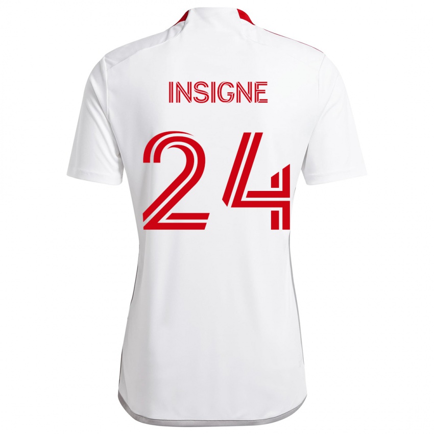 Dětské Lorenzo Insigne #24 Bílá Červená Daleko Hráčské Dresy 2024/25 Dres