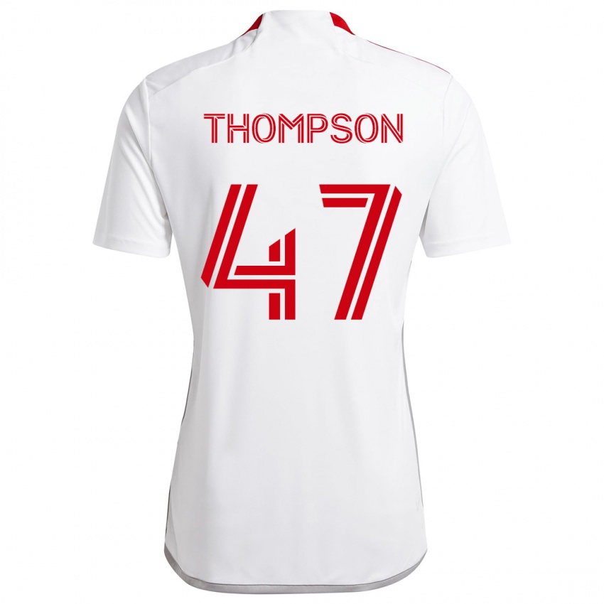 Dětské Kosi Thompson #47 Bílá Červená Daleko Hráčské Dresy 2024/25 Dres