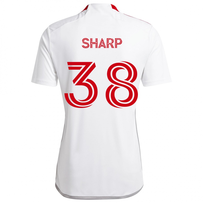 Dětské Charlie Sharp #38 Bílá Červená Daleko Hráčské Dresy 2024/25 Dres