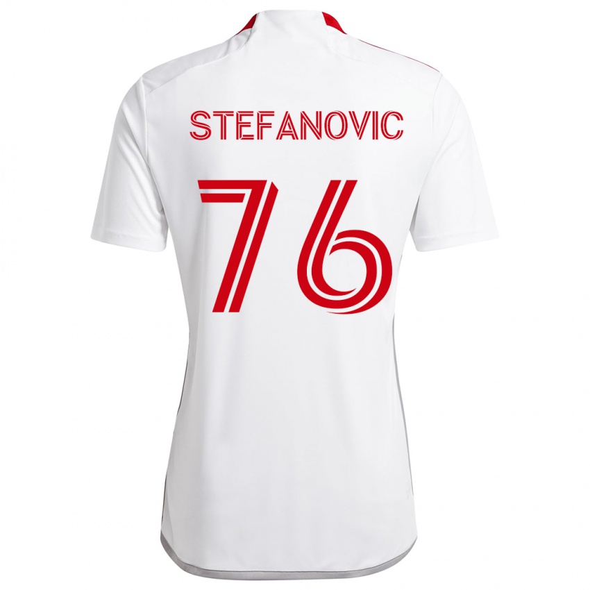 Dětské Lazar Stefanovic #76 Bílá Červená Daleko Hráčské Dresy 2024/25 Dres