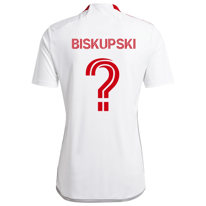 Dětské Philip Biskupski #0 Bílá Červená Daleko Hráčské Dresy 2024/25 Dres