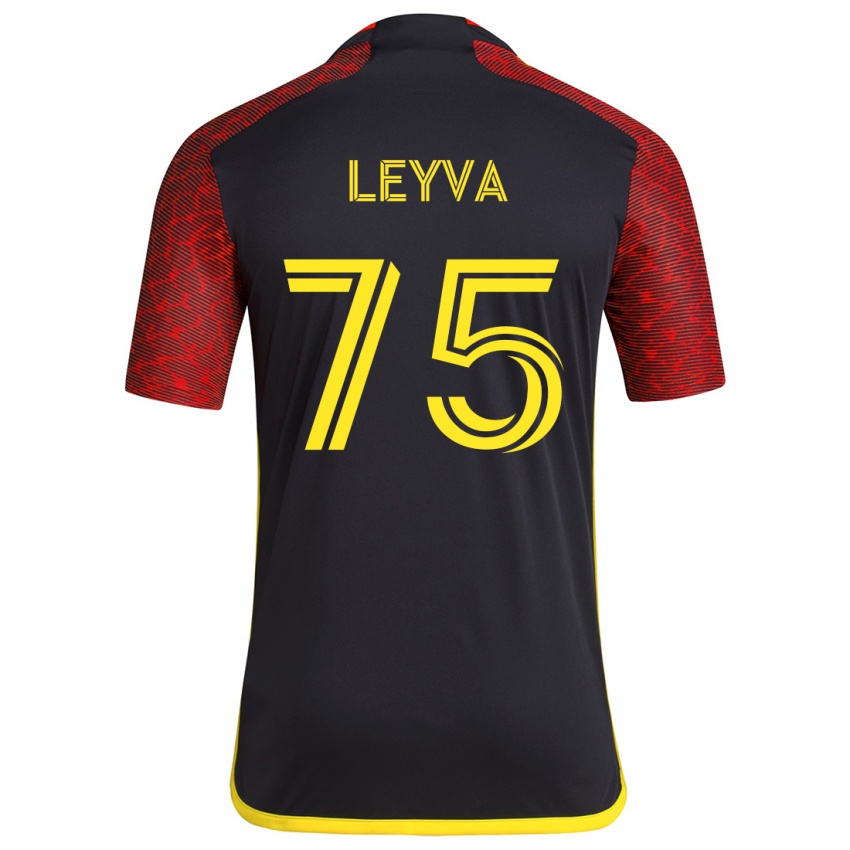 Dětské Danny Leyva #75 Červená Černá Daleko Hráčské Dresy 2024/25 Dres