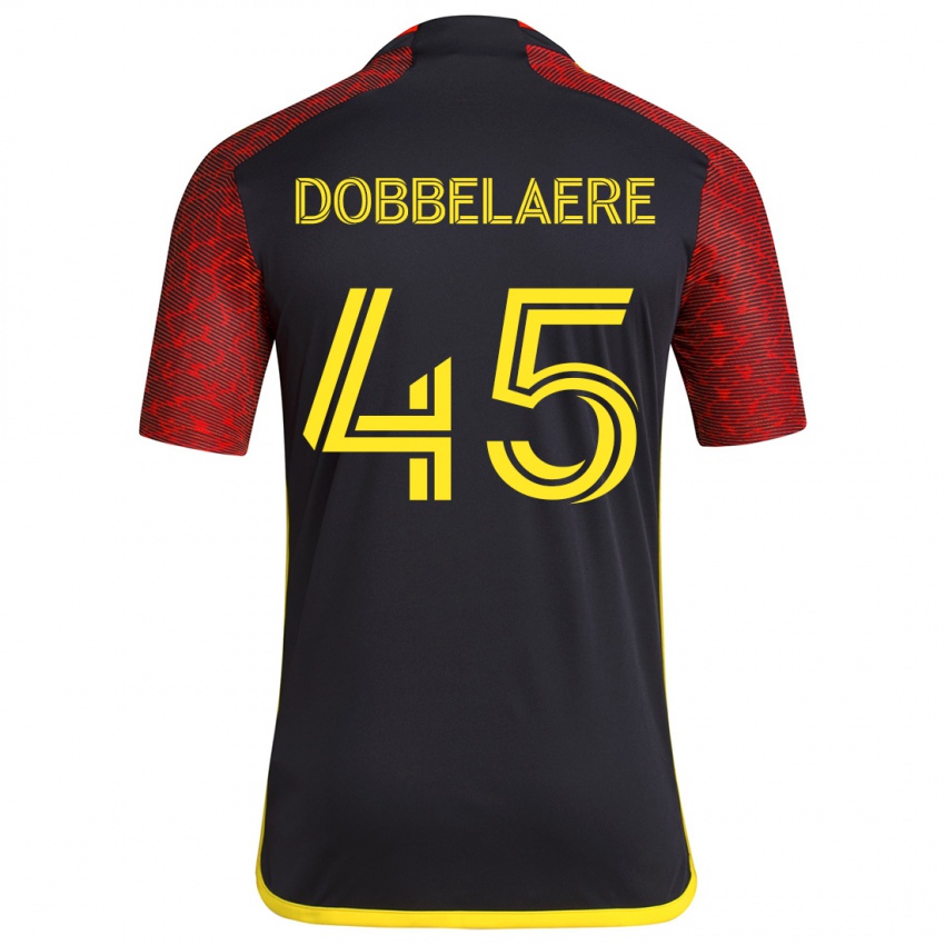 Dětské Ethan Dobbelaere #45 Červená Černá Daleko Hráčské Dresy 2024/25 Dres