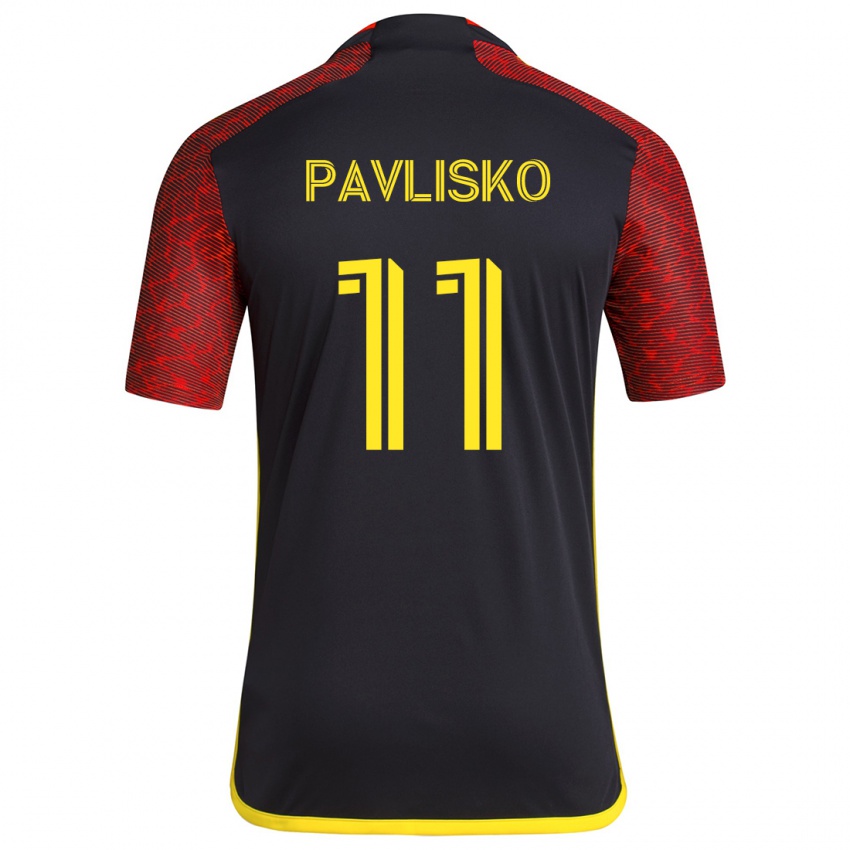 Dětské Kirsten Pavlisko #11 Červená Černá Daleko Hráčské Dresy 2024/25 Dres