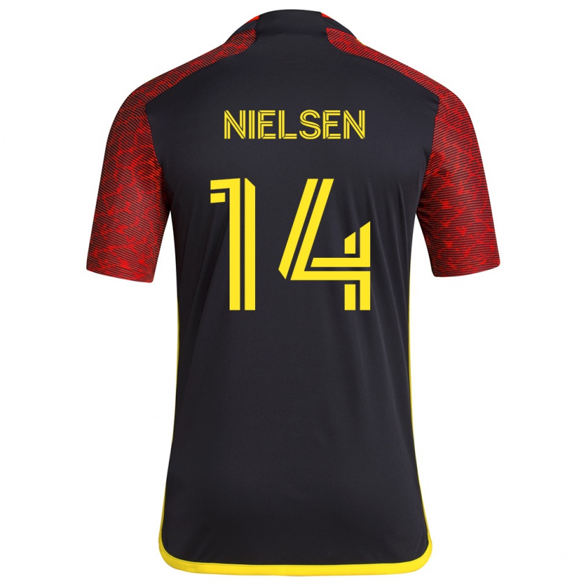 Dětské Taylor Nielsen #14 Červená Černá Daleko Hráčské Dresy 2024/25 Dres