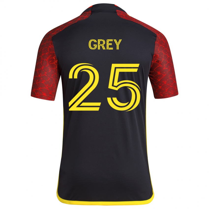 Dětské Mireya Grey #25 Červená Černá Daleko Hráčské Dresy 2024/25 Dres