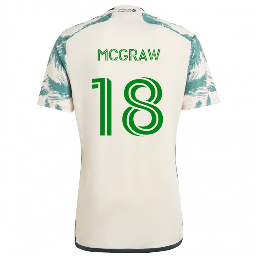 Dětské Zac Mcgraw #18 Béžová Hnědá Daleko Hráčské Dresy 2024/25 Dres