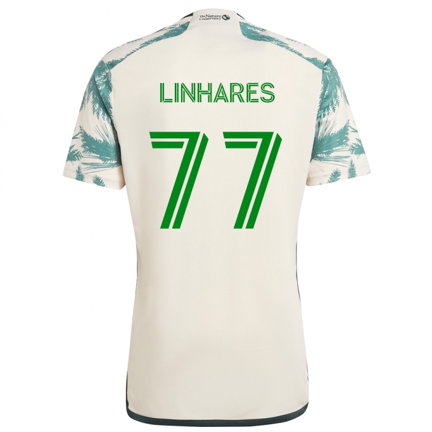 Dětské Kyle Linhares #77 Béžová Hnědá Daleko Hráčské Dresy 2024/25 Dres