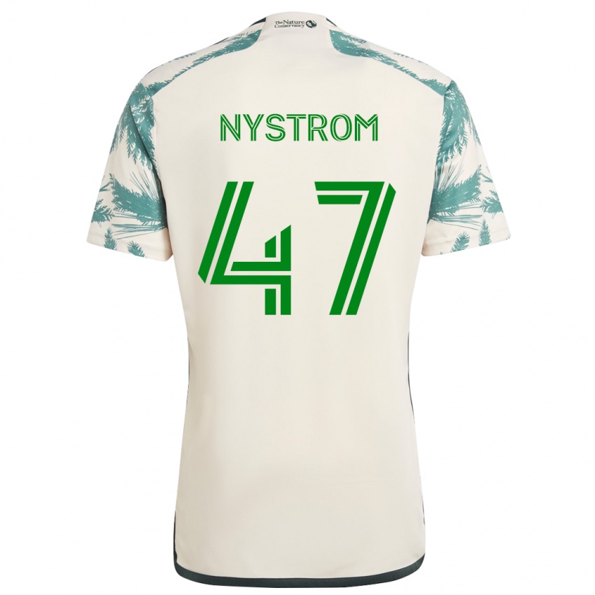 Dětské Maximo Nystrom #47 Béžová Hnědá Daleko Hráčské Dresy 2024/25 Dres