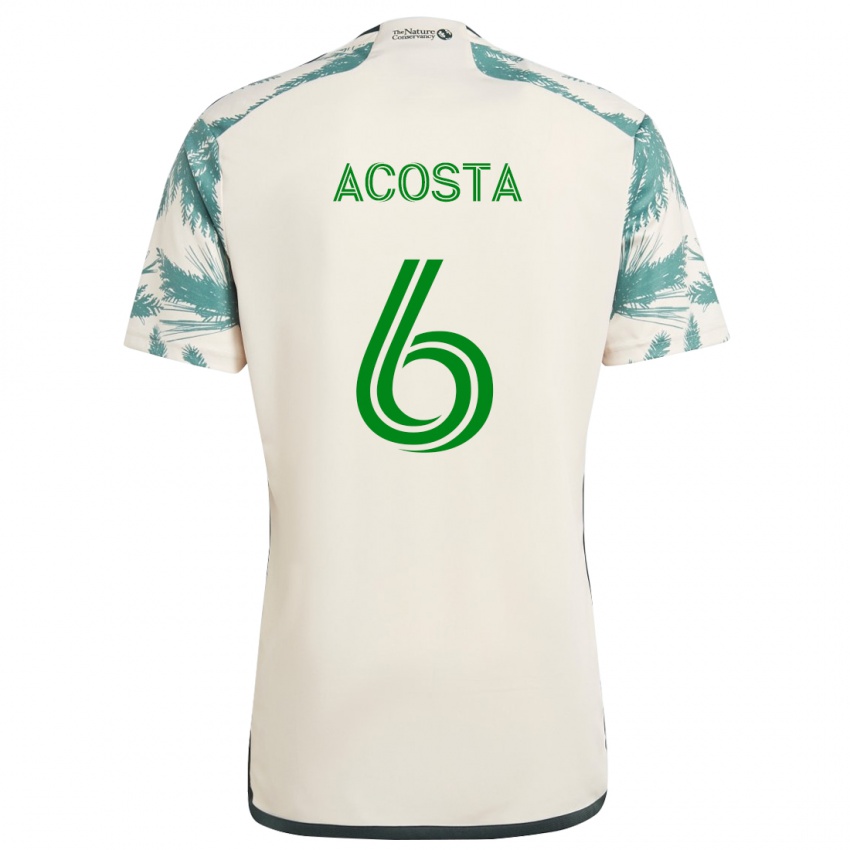 Dětské Bryan Acosta #6 Béžová Hnědá Daleko Hráčské Dresy 2024/25 Dres