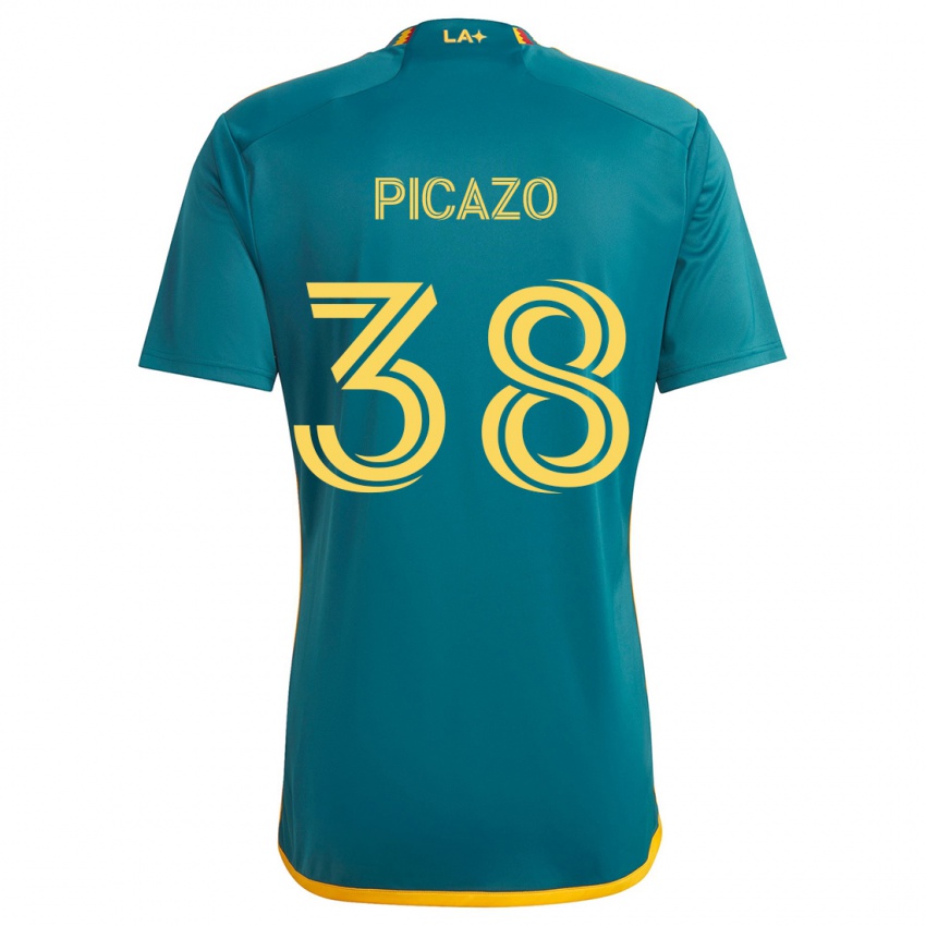 Dětské Axel Picazo #38 Zelená Žlutá Daleko Hráčské Dresy 2024/25 Dres